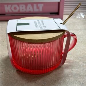 Gold and Pink Overnight Oats Container and Spoon Set